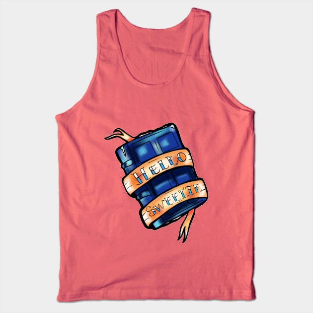 "Hello Sweetie" Tank Top by MonicaLaraArt